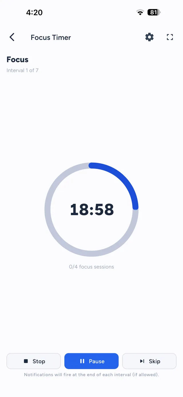 Focus timer